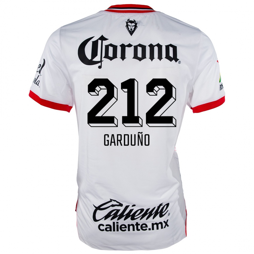 Homem Camisola Carlos Garduño #212 Branco Vermelho Alternativa 2024/25 Camisa