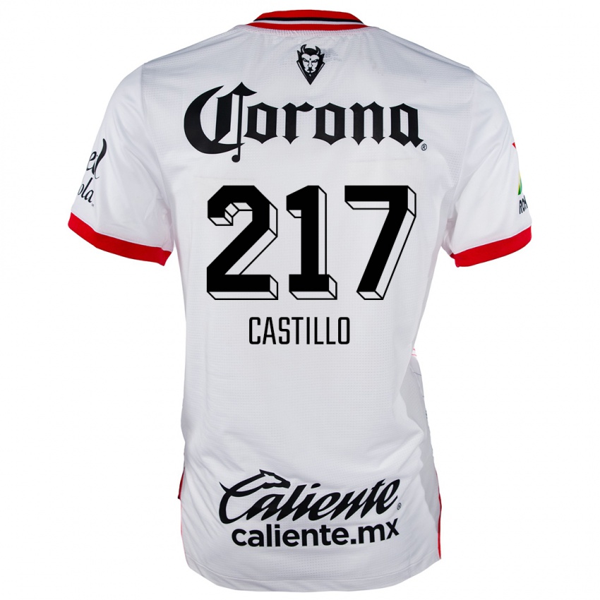 Homem Camisola Klever Castillo #217 Branco Vermelho Alternativa 2024/25 Camisa