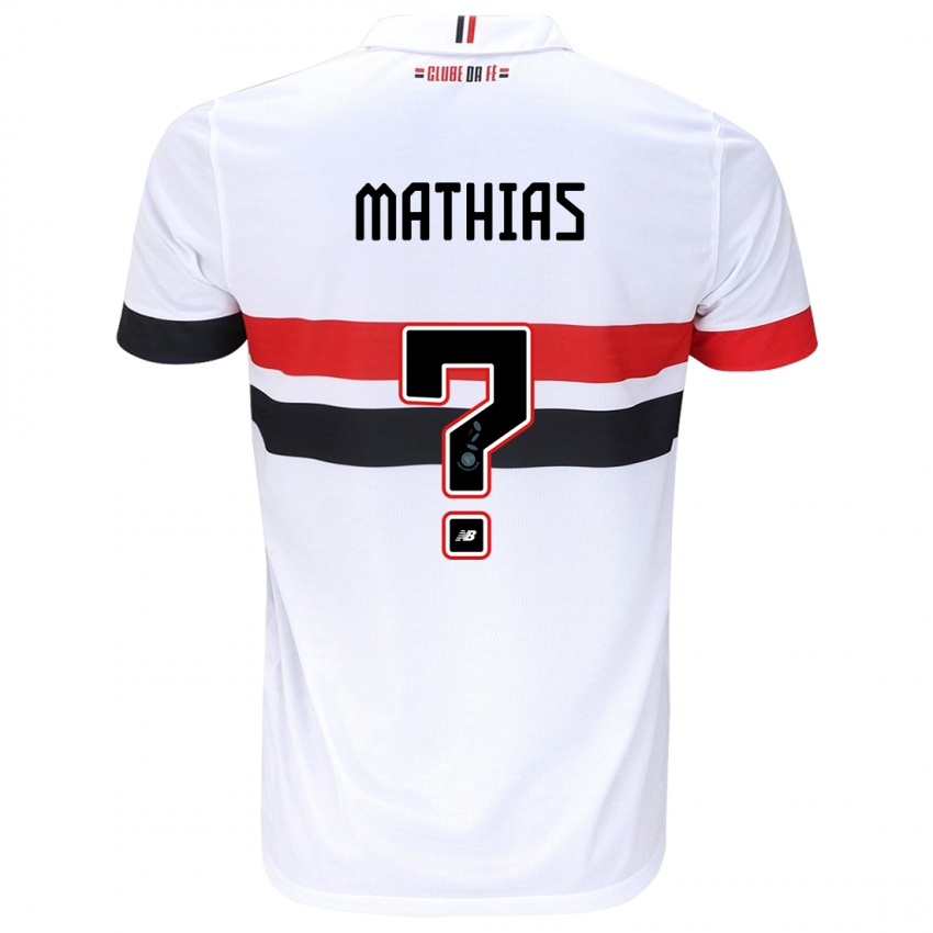 Mulher Camisola Leandro Mathias #0 Branco Vermelho Preto Principal 2024/25 Camisa