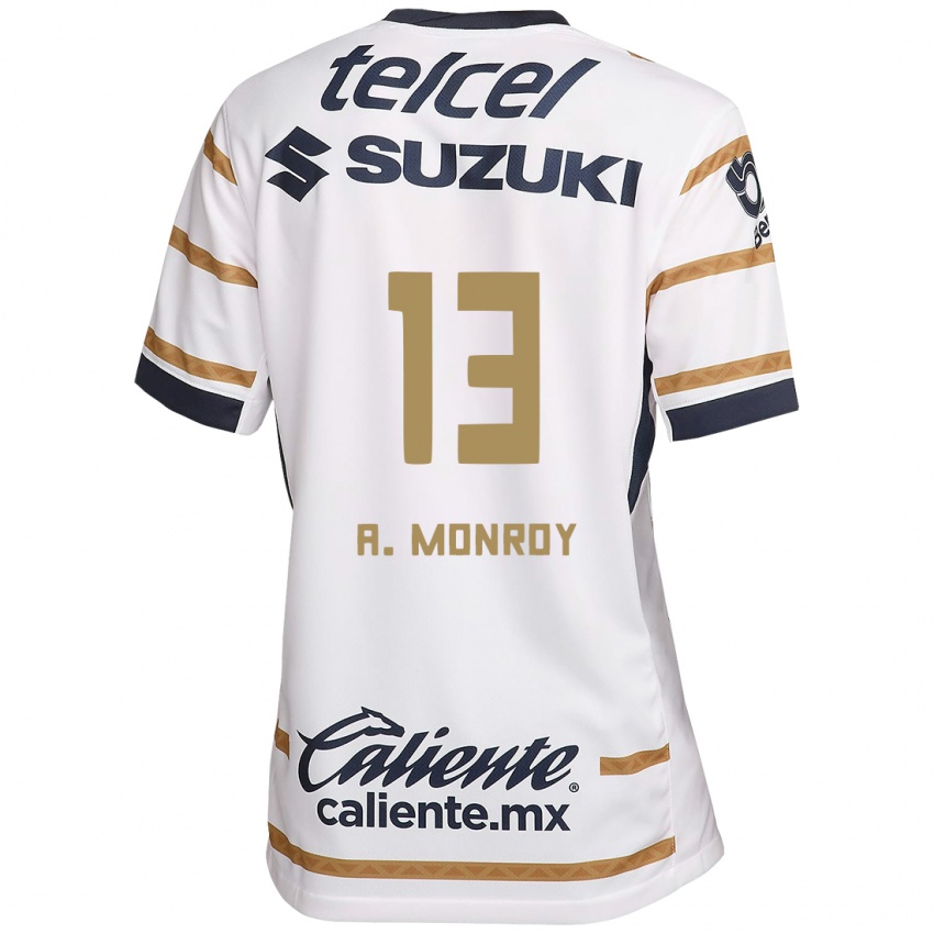 Mulher Camisola Pablo Monroy #13 Obsidiana Branca Principal 2024/25 Camisa