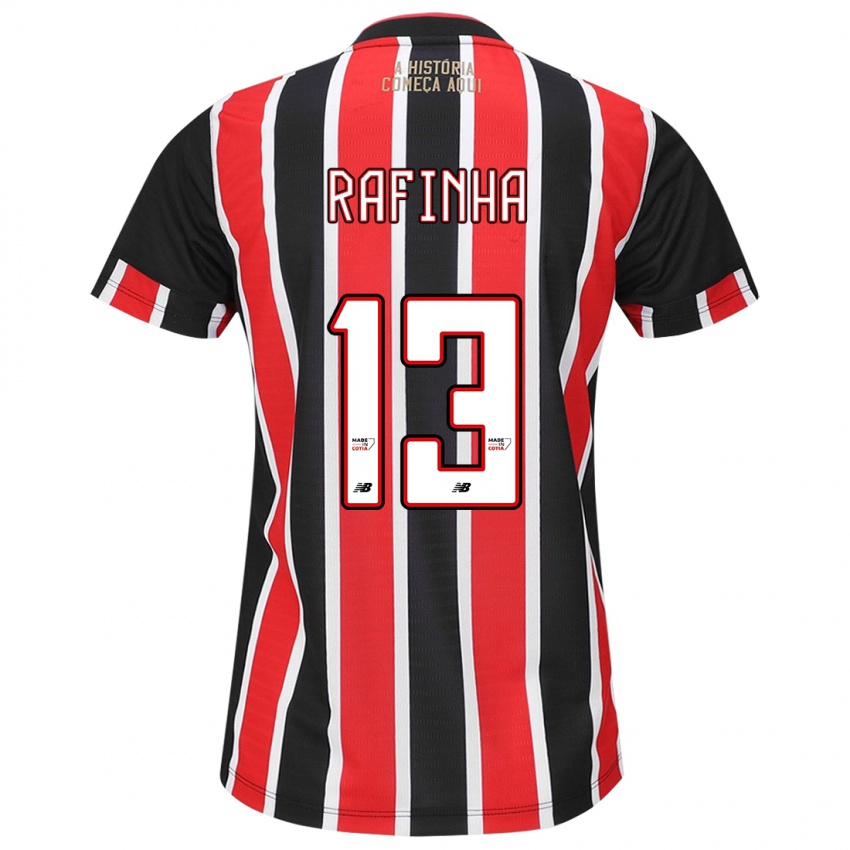 Mulher Camisola Rafinha #13 Preto Vermelho Branco Alternativa 2024/25 Camisa