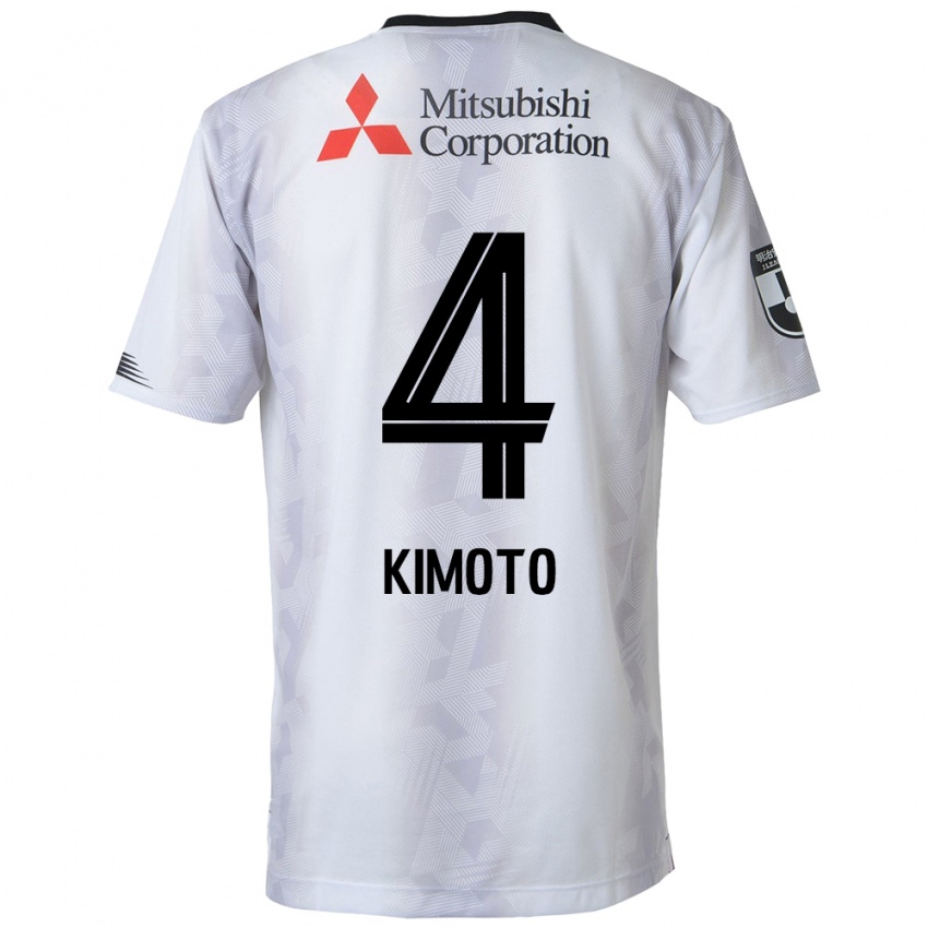 Mulher Camisola Yasuki Kimoto #4 Branco Preto Alternativa 2024/25 Camisa