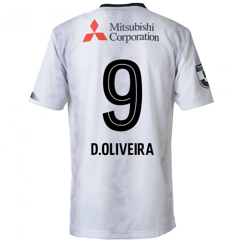 Mulher Camisola Diego Oliveira #9 Branco Preto Alternativa 2024/25 Camisa