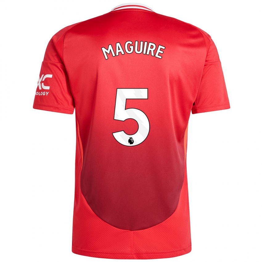 Criança Camisola Harry Maguire #5 Vermelho Brilhante Principal 2024/25 Camisa