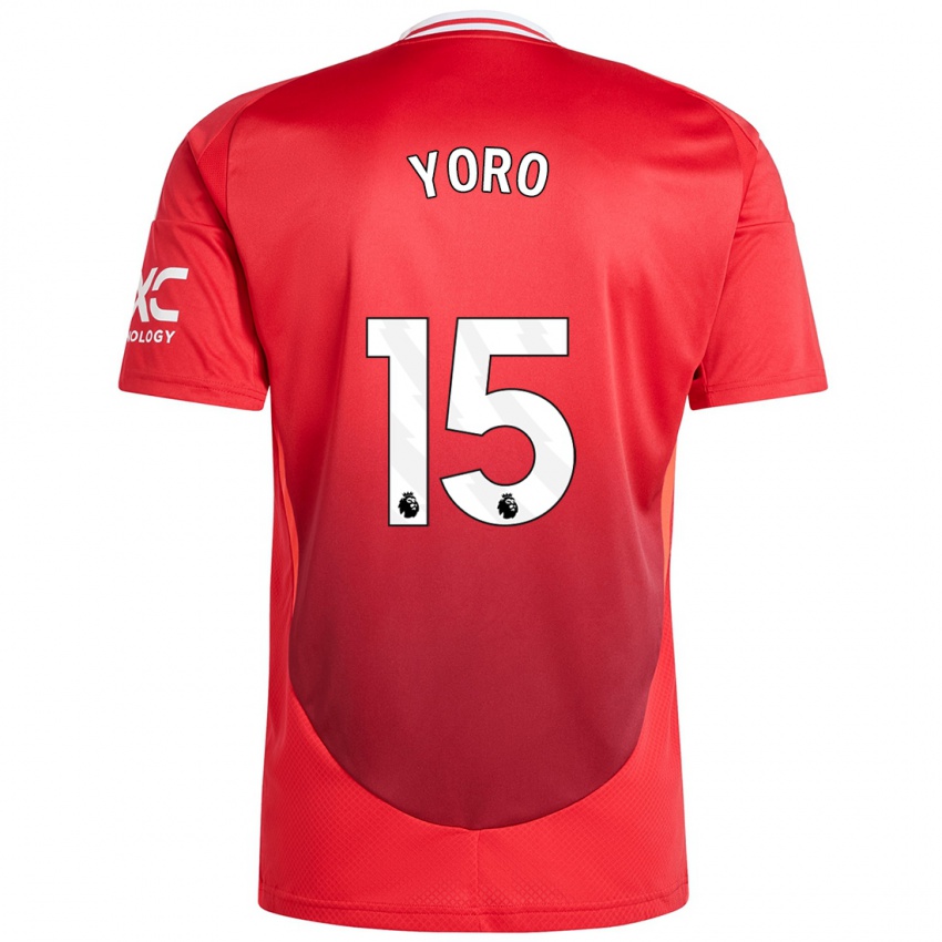 Criança Camisola Leny Yoro #15 Vermelho Brilhante Principal 2024/25 Camisa