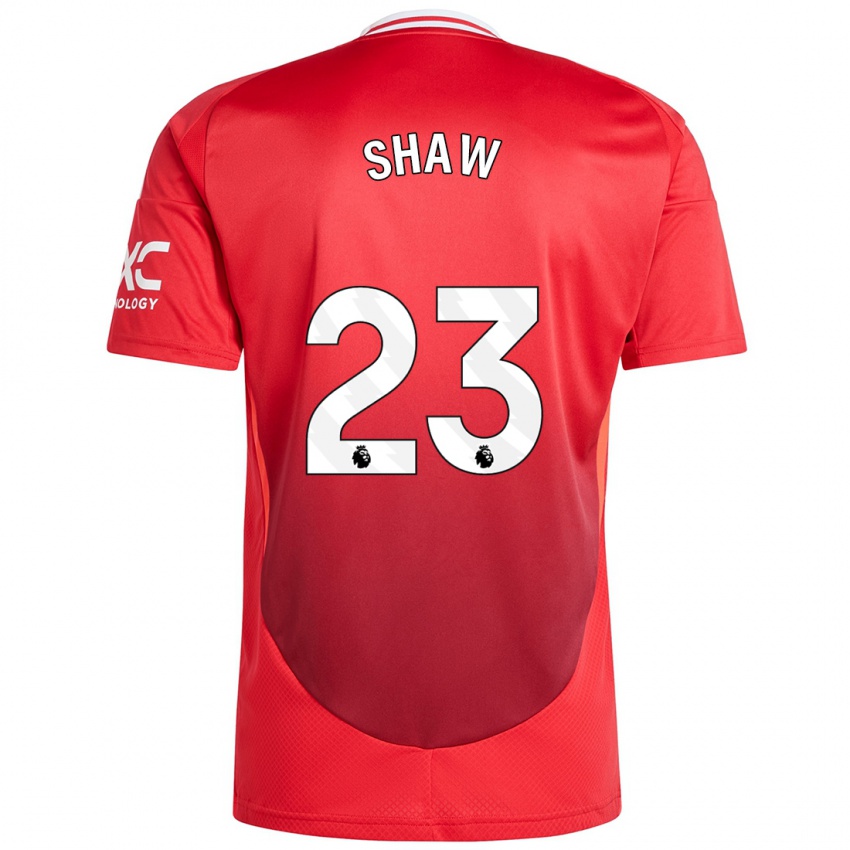 Criança Camisola Luke Shaw #23 Vermelho Brilhante Principal 2024/25 Camisa