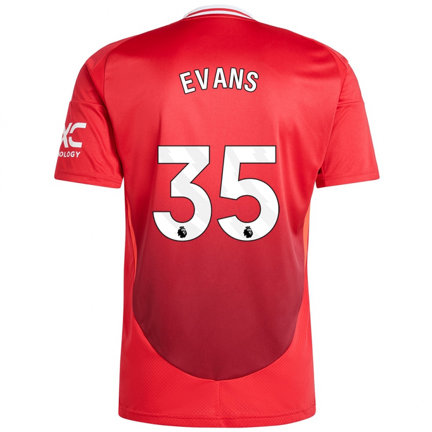 Criança Camisola Jonny Evans #35 Vermelho Brilhante Principal 2024/25 Camisa