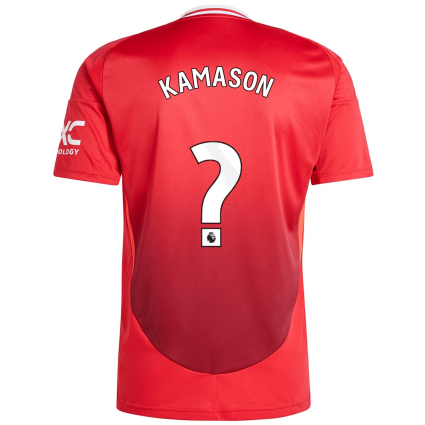 Criança Camisola Jaydan Kamason #0 Vermelho Brilhante Principal 2024/25 Camisa