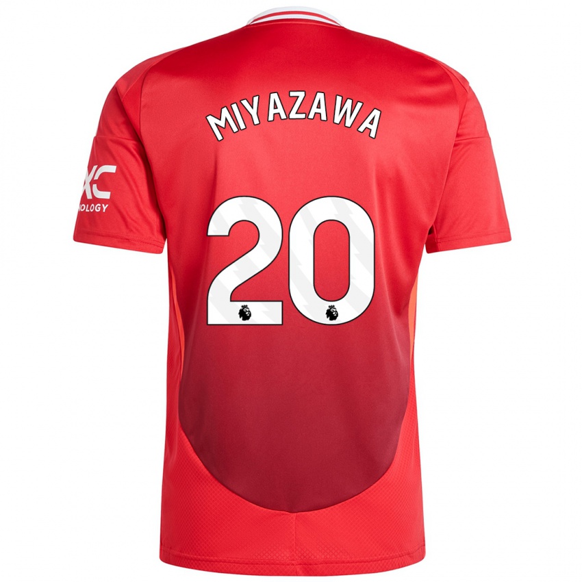 Criança Camisola Hinata Miyazawa #20 Vermelho Brilhante Principal 2024/25 Camisa