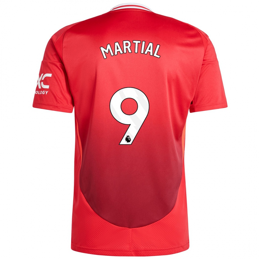 Criança Camisola Anthony Martial #9 Vermelho Brilhante Principal 2024/25 Camisa