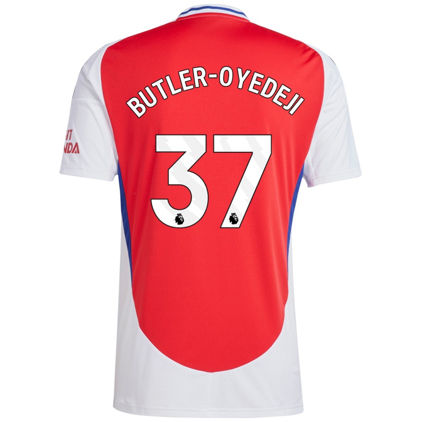 Criança Camisola Nathan Butler-Oyedeji #37 Vermelho Branco Principal 2024/25 Camisa