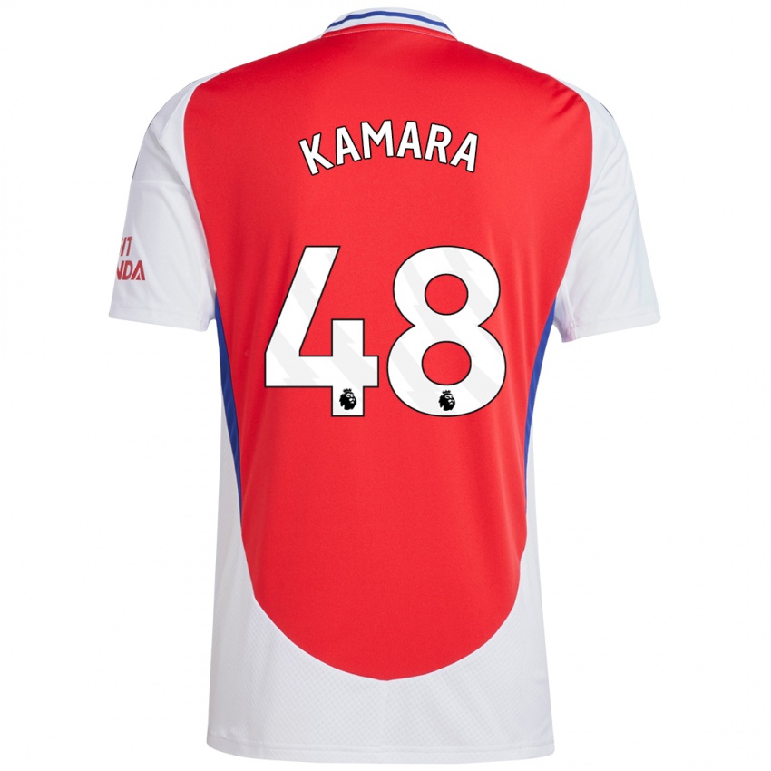 Criança Camisola Osman Kamara #48 Vermelho Branco Principal 2024/25 Camisa