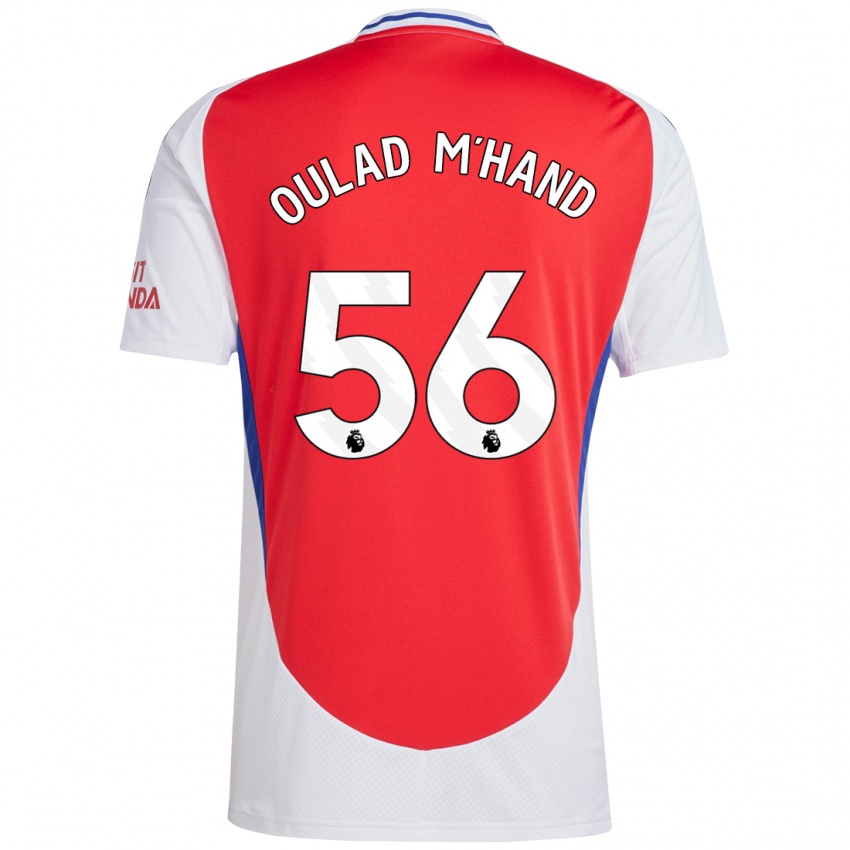 Criança Camisola Salah-Eddine Oulad M'hand #56 Vermelho Branco Principal 2024/25 Camisa