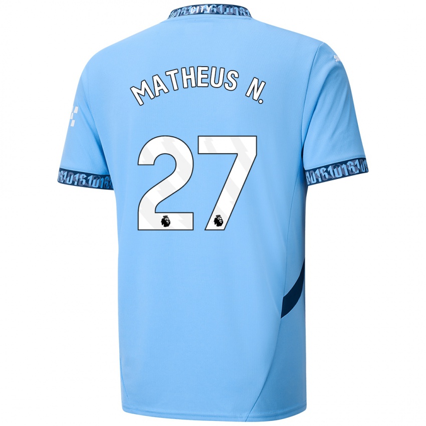 Criança Camisola Matheus Nunes #27 Azul Marinho Principal 2024/25 Camisa