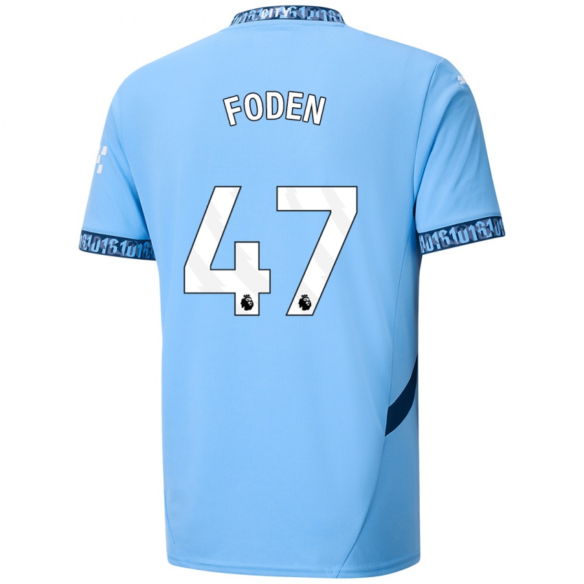 Criança Camisola Phil Foden #47 Azul Marinho Principal 2024/25 Camisa