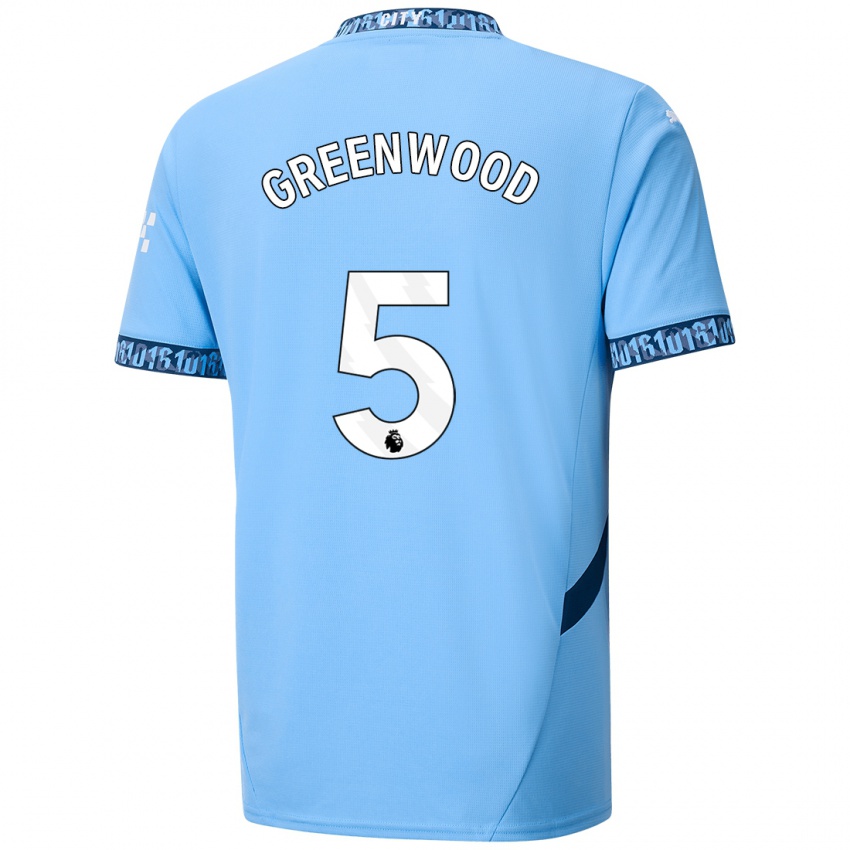 Criança Camisola Alex Greenwood #5 Azul Marinho Principal 2024/25 Camisa