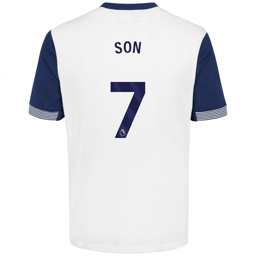 Criança Camisola Heung-Min Son #7 Azul Branco Principal 2024/25 Camisa