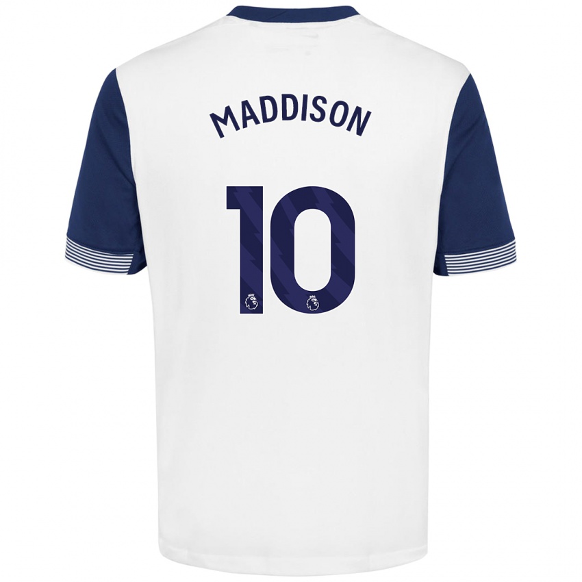 Criança Camisola James Maddison #10 Azul Branco Principal 2024/25 Camisa