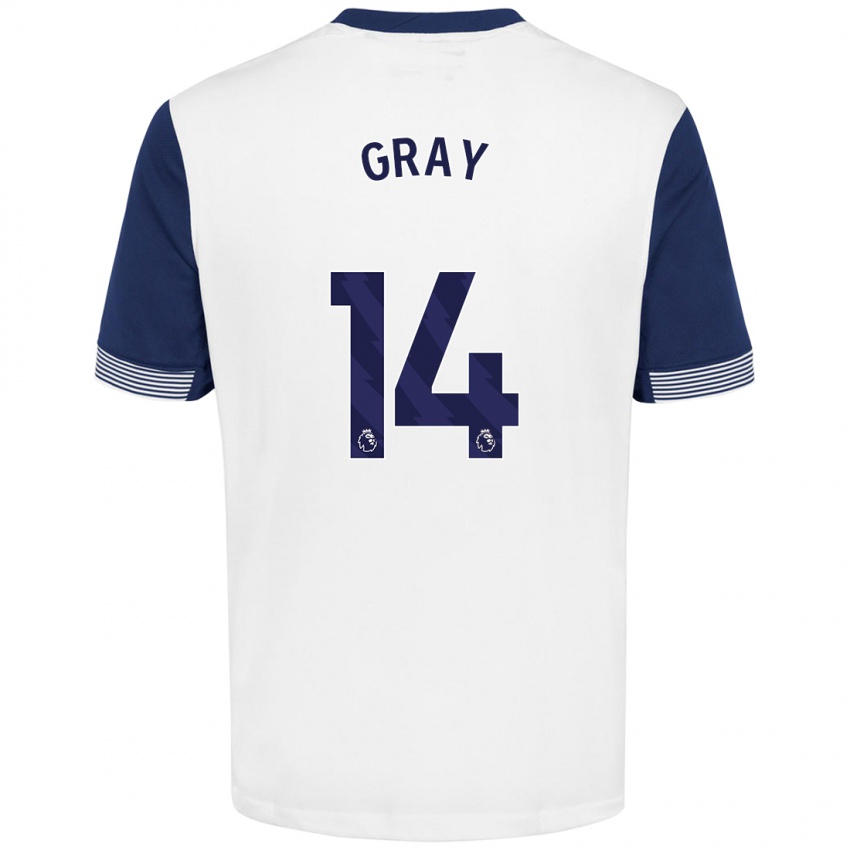 Criança Camisola Archie Gray #14 Azul Branco Principal 2024/25 Camisa