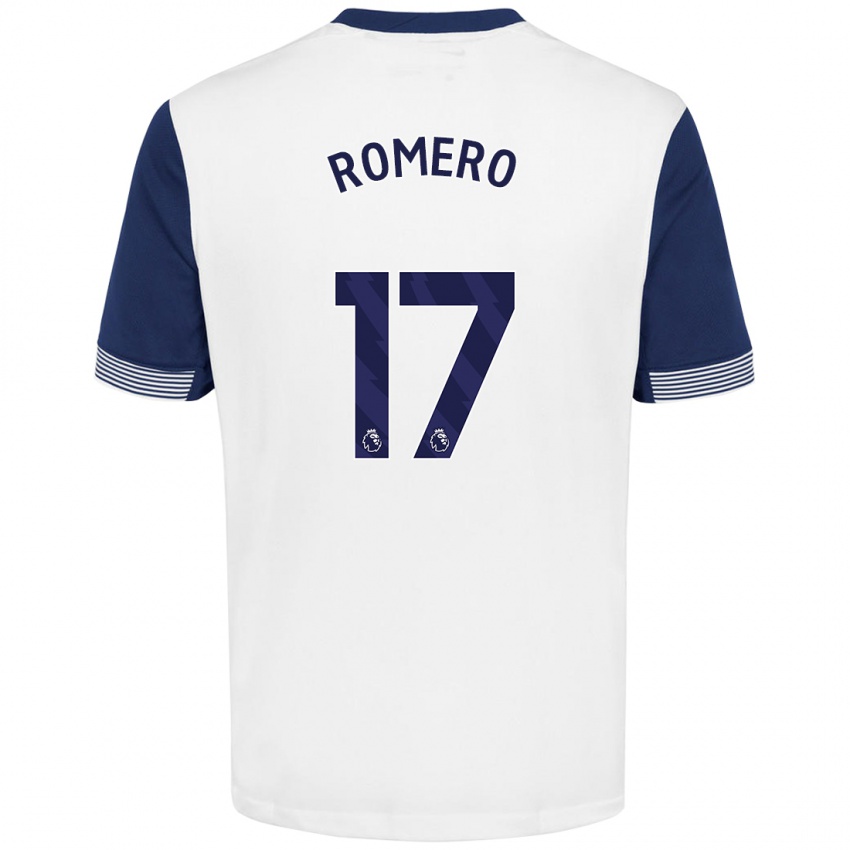 Criança Camisola Cristian Romero #17 Azul Branco Principal 2024/25 Camisa