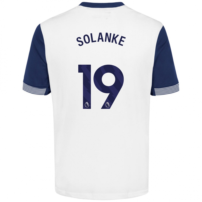 Criança Camisola Dominic Solanke #19 Azul Branco Principal 2024/25 Camisa