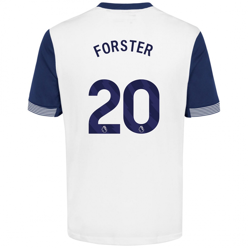 Criança Camisola Fraser Forster #20 Azul Branco Principal 2024/25 Camisa