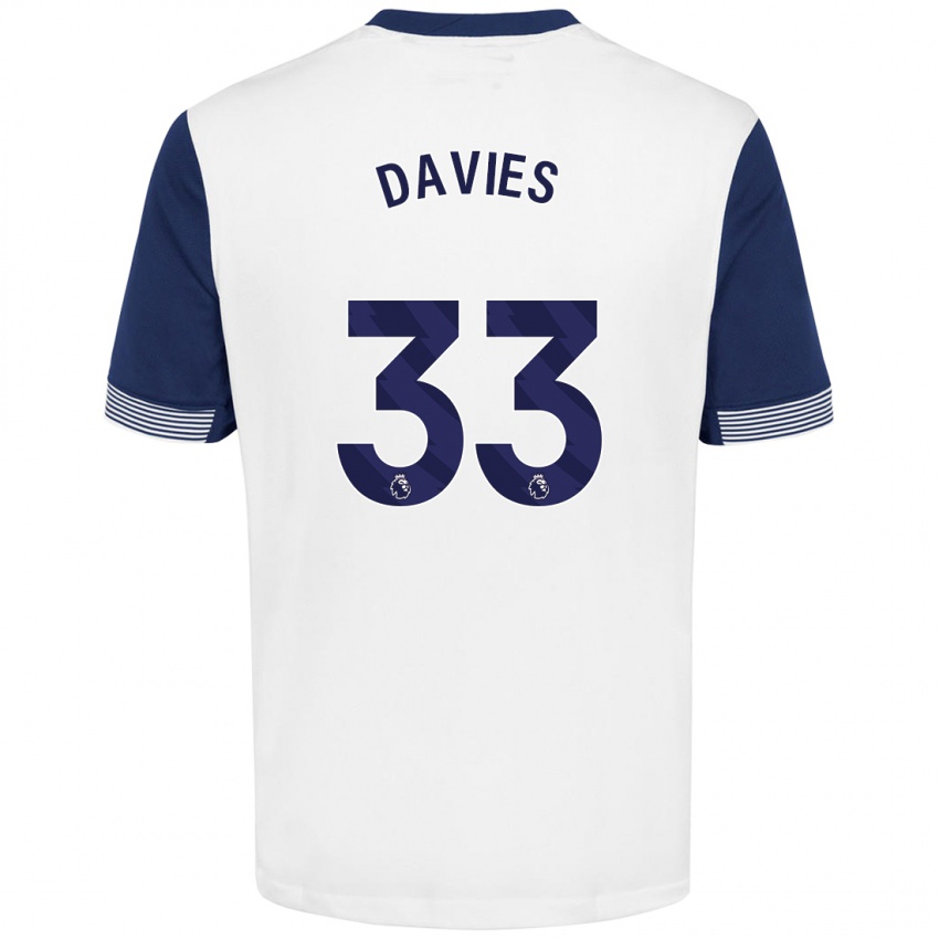 Criança Camisola Ben Davies #33 Azul Branco Principal 2024/25 Camisa