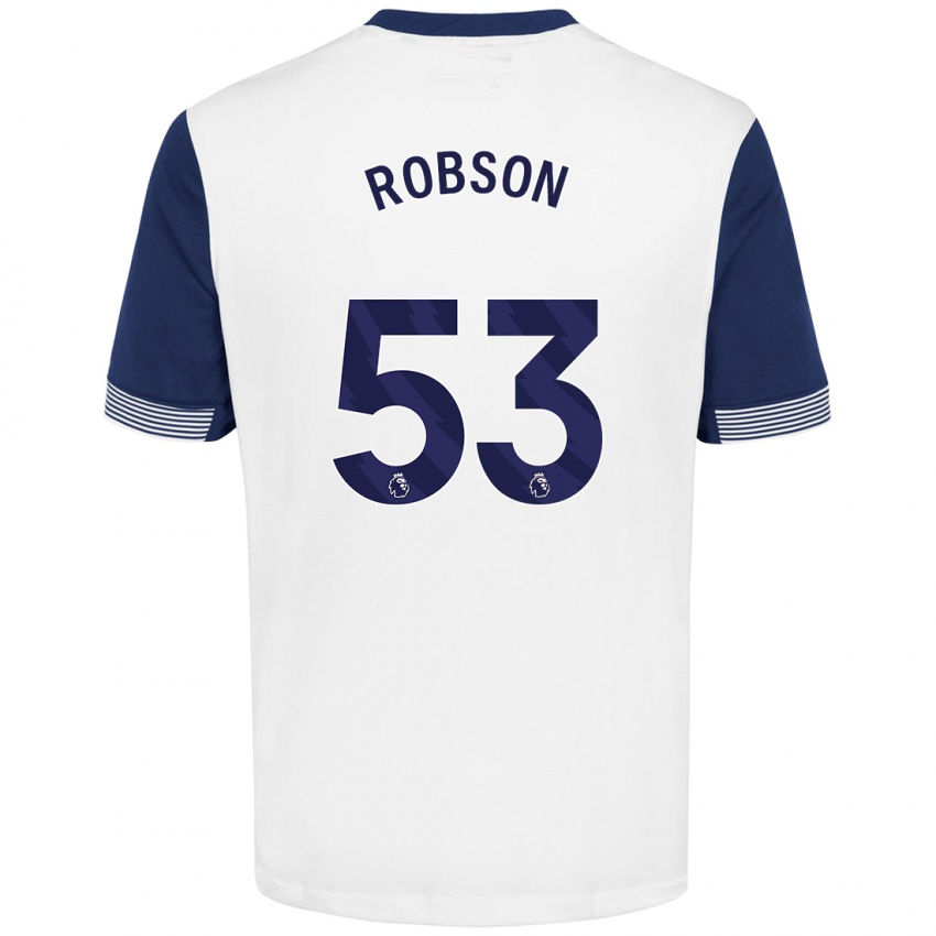 Criança Camisola Max Robson #53 Azul Branco Principal 2024/25 Camisa