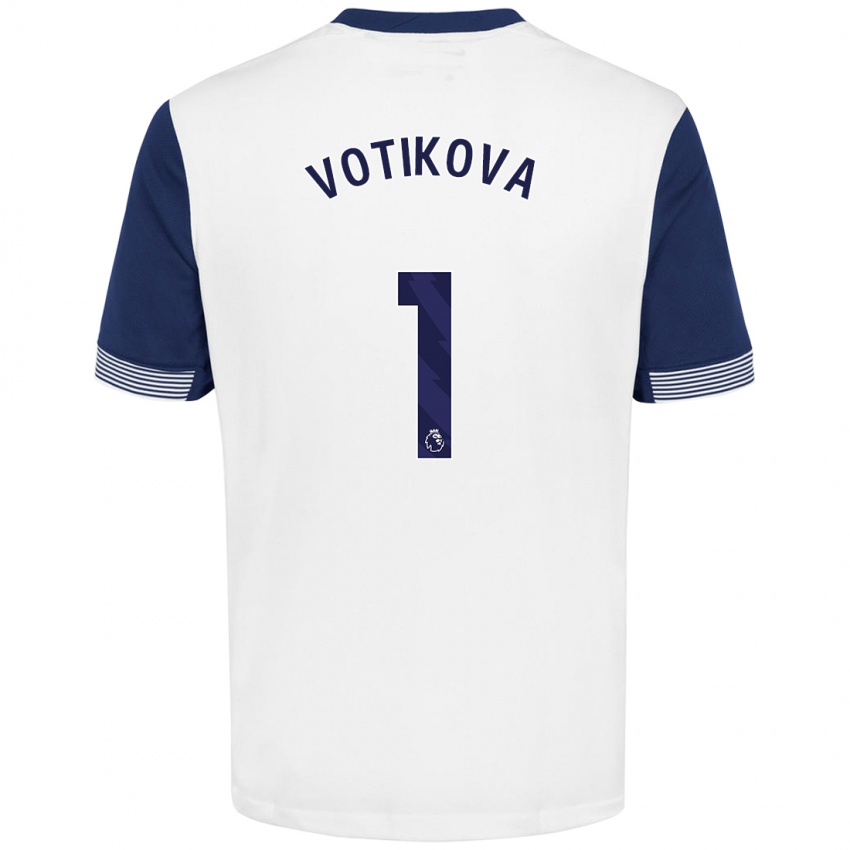 Criança Camisola Barbora Votíková #1 Azul Branco Principal 2024/25 Camisa