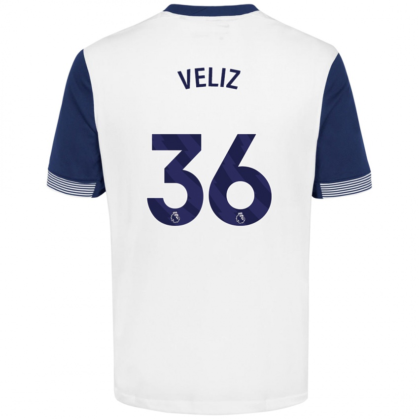 Criança Camisola Alejo Véliz #36 Azul Branco Principal 2024/25 Camisa