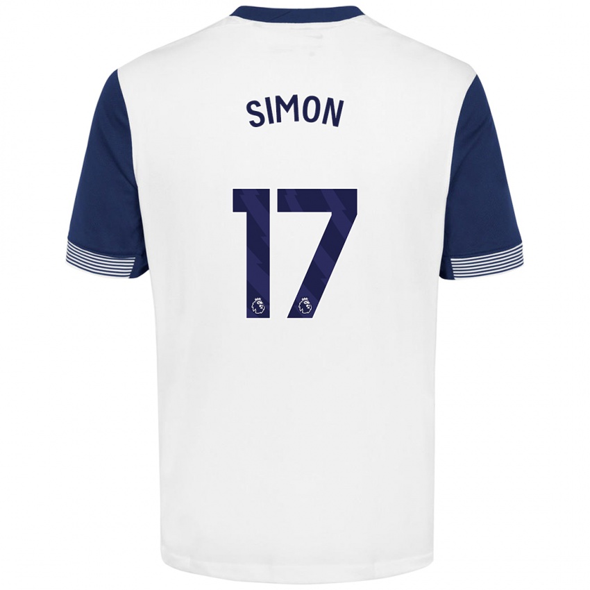 Criança Camisola Kyah Simon #17 Azul Branco Principal 2024/25 Camisa