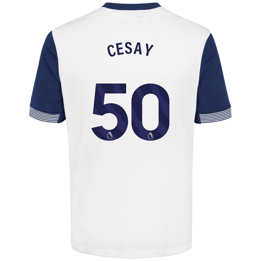 Criança Camisola Kallum Cesay #50 Azul Branco Principal 2024/25 Camisa