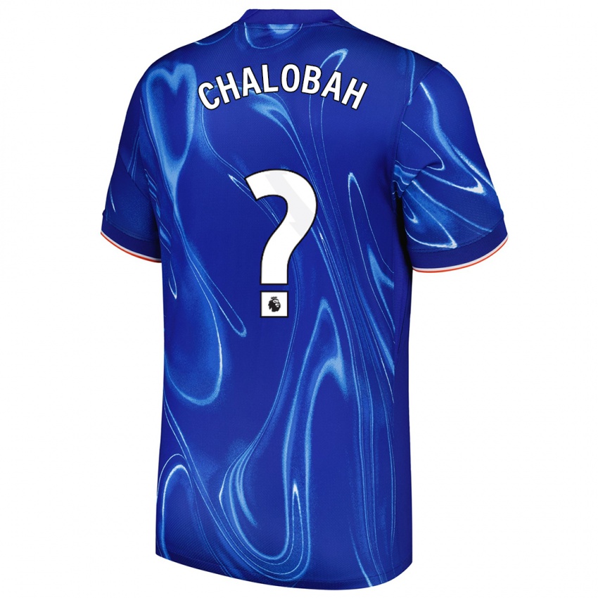 Criança Camisola Trevoh Chalobah #0 Branco Azul Principal 2024/25 Camisa