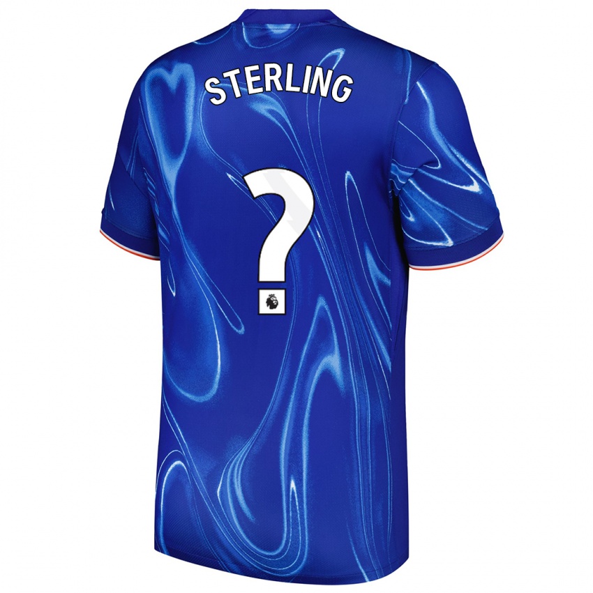 Criança Camisola Raheem Sterling #0 Branco Azul Principal 2024/25 Camisa