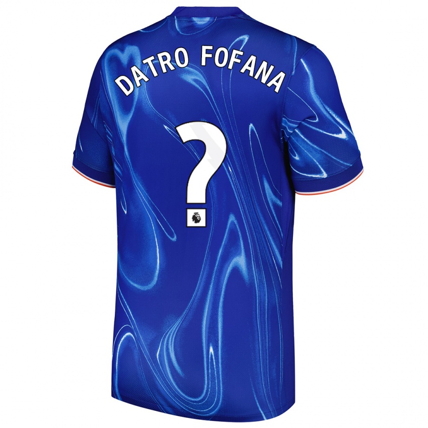 Criança Camisola David Datro Fofana #0 Branco Azul Principal 2024/25 Camisa