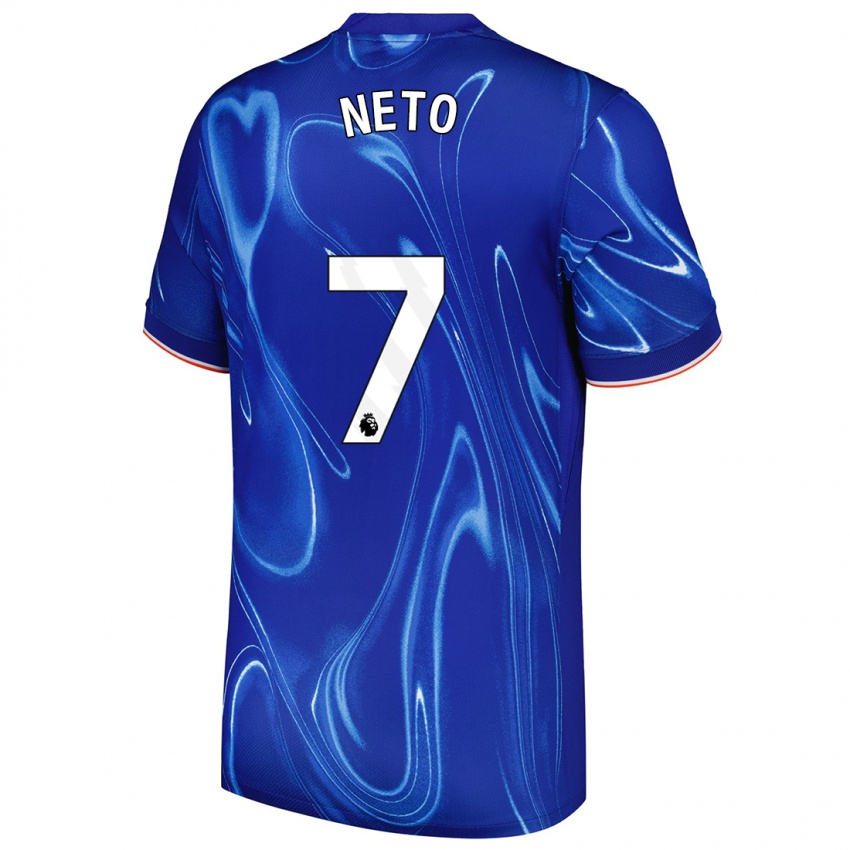 Criança Camisola Pedro Neto #7 Branco Azul Principal 2024/25 Camisa