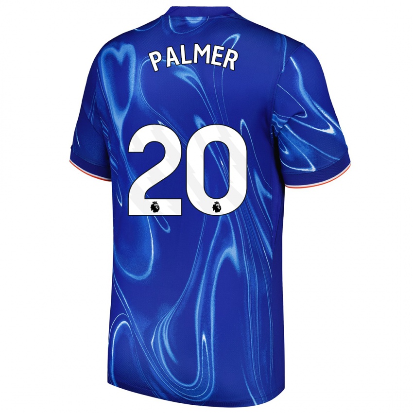 Criança Camisola Cole Palmer #20 Branco Azul Principal 2024/25 Camisa