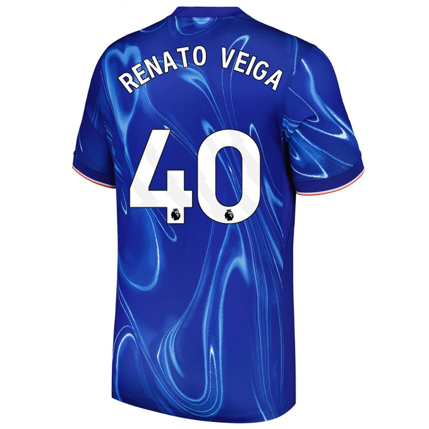 Criança Camisola Renato Veiga #40 Branco Azul Principal 2024/25 Camisa