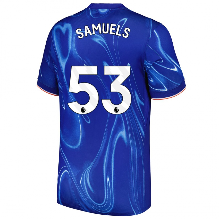 Criança Camisola Ishé Samuels-Smith #53 Branco Azul Principal 2024/25 Camisa