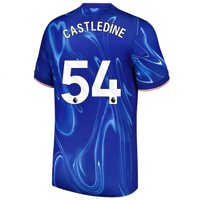 Criança Camisola Leo Castledine #54 Branco Azul Principal 2024/25 Camisa