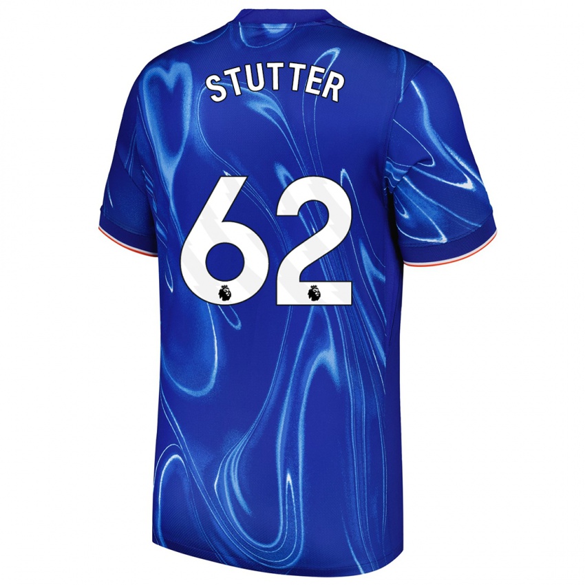 Criança Camisola Ronnie Stutter #62 Branco Azul Principal 2024/25 Camisa