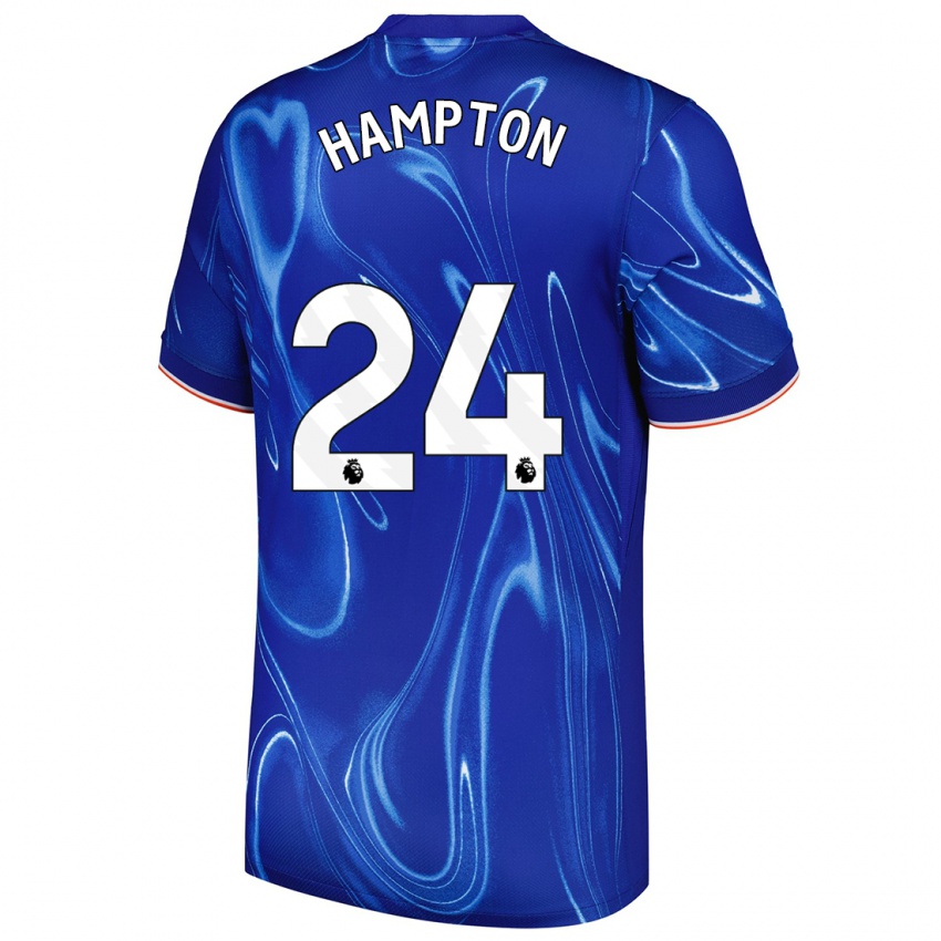 Criança Camisola Hannah Hampton #24 Branco Azul Principal 2024/25 Camisa