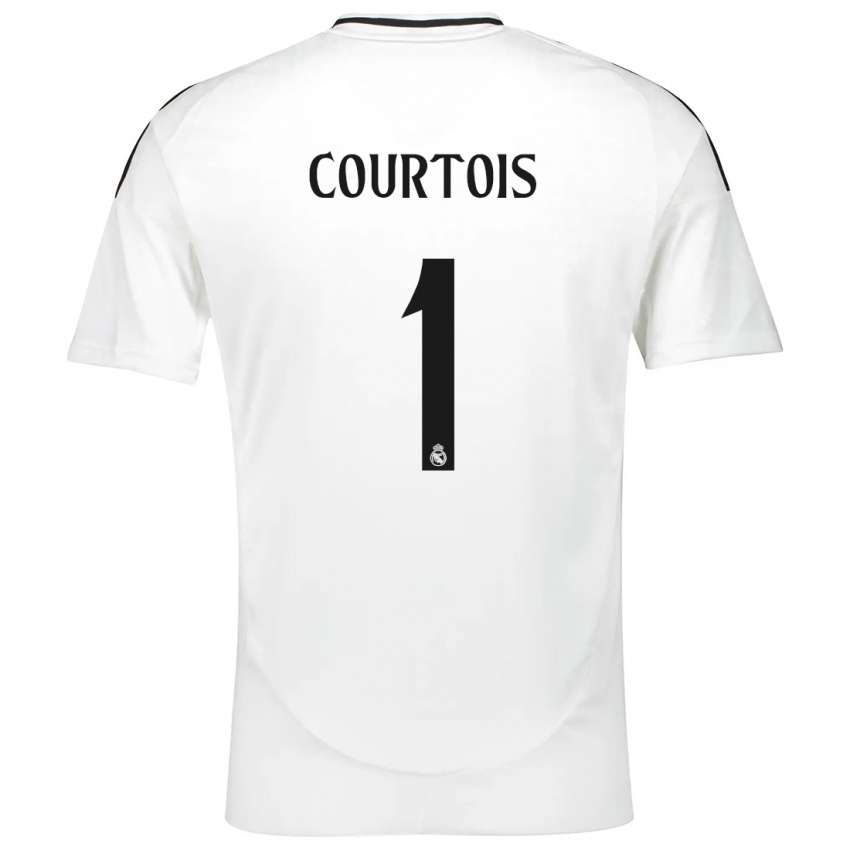 Criança Camisola Thibaut Courtois #1 Branco Principal 2024/25 Camisa