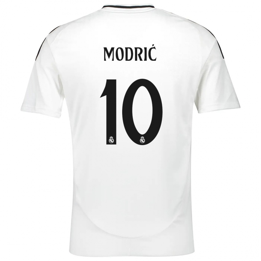 Criança Camisola Luka Modric #10 Branco Principal 2024/25 Camisa