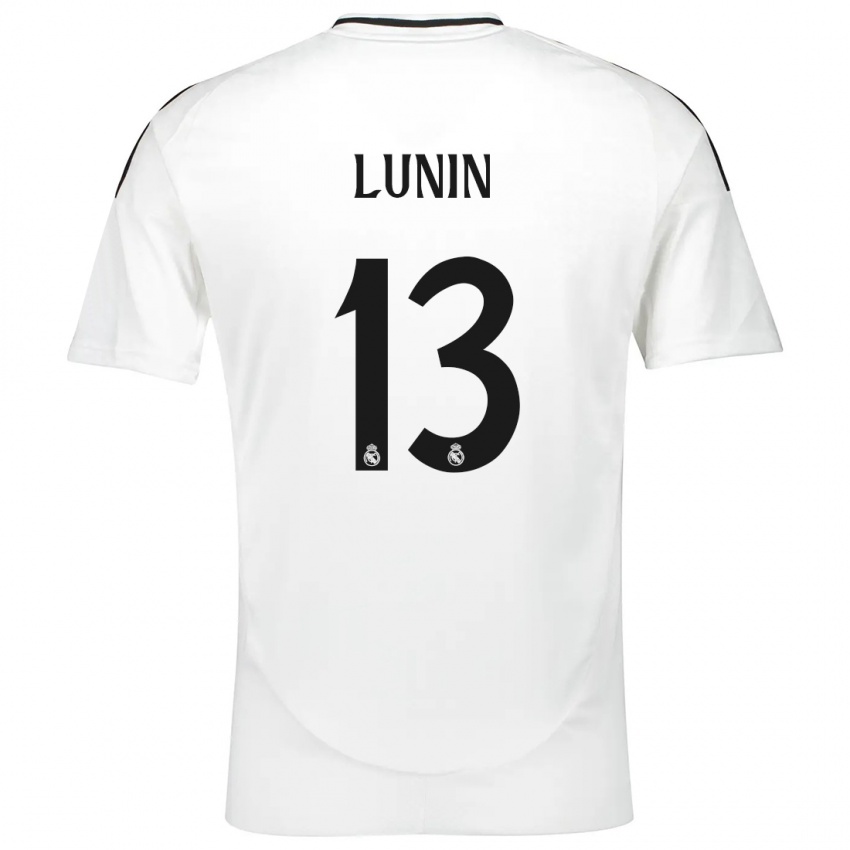 Criança Camisola Andriy Lunin #13 Branco Principal 2024/25 Camisa