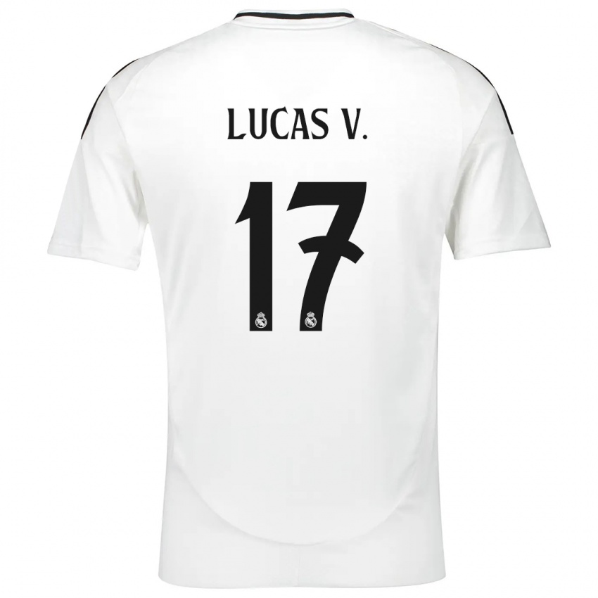 Criança Camisola Lucas Vazquez #17 Branco Principal 2024/25 Camisa