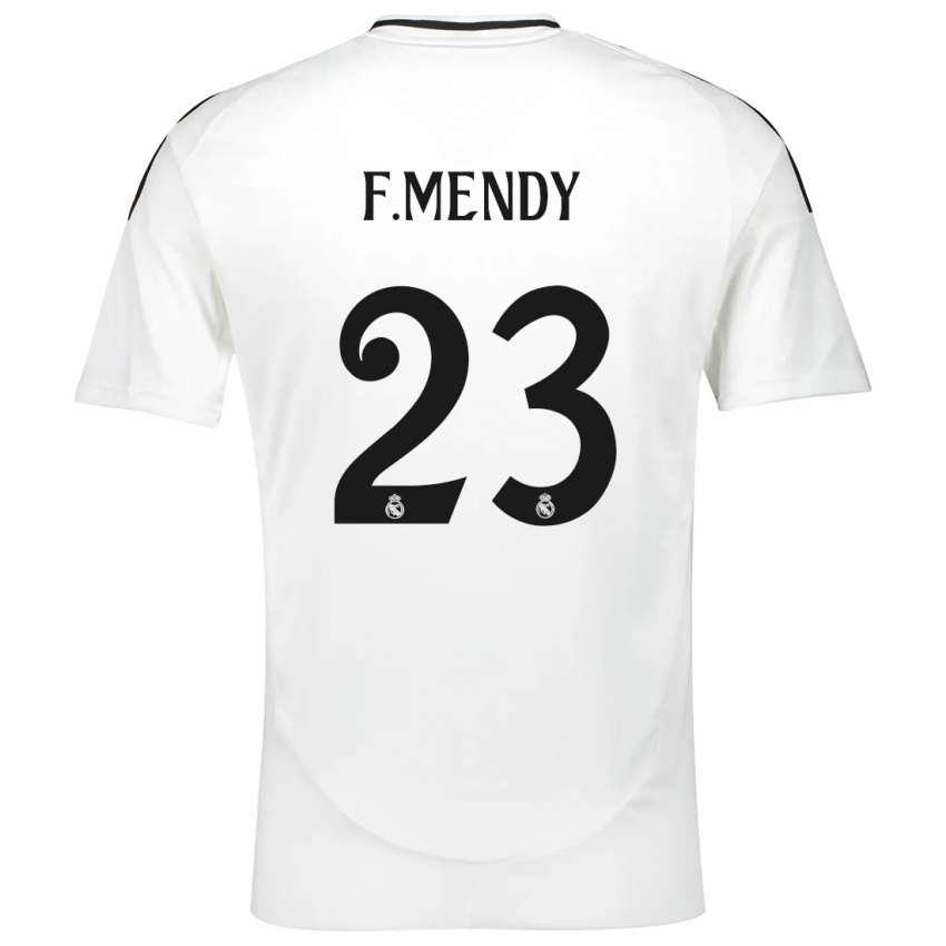 Criança Camisola Ferland Mendy #23 Branco Principal 2024/25 Camisa