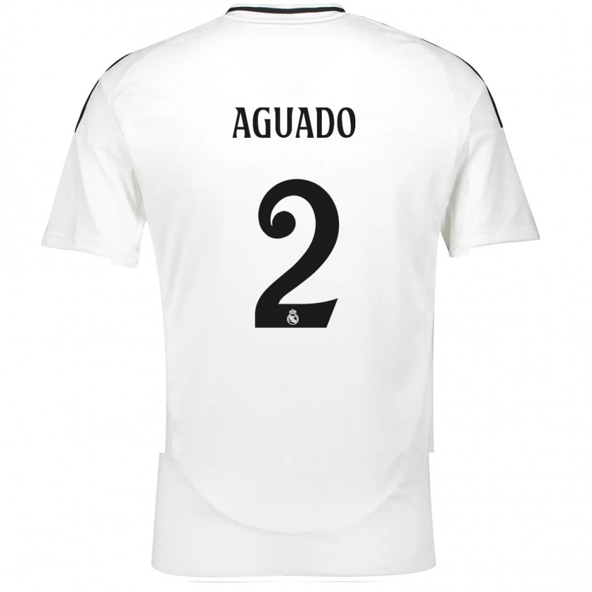 Criança Camisola Lorenzo Aguado #2 Branco Principal 2024/25 Camisa