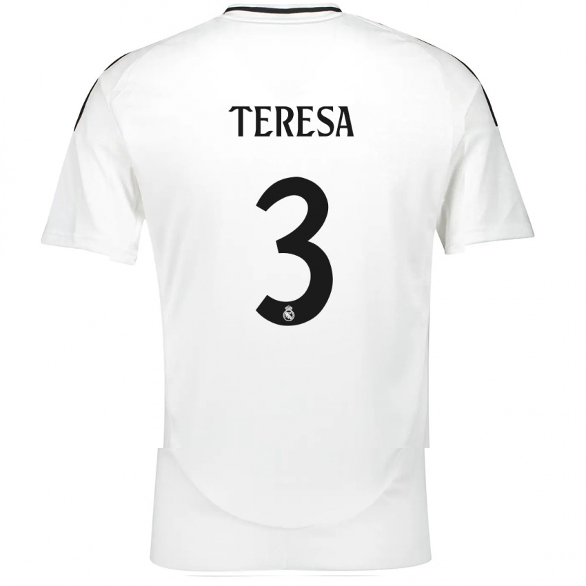 Criança Camisola Teresa Abelleira #3 Branco Principal 2024/25 Camisa