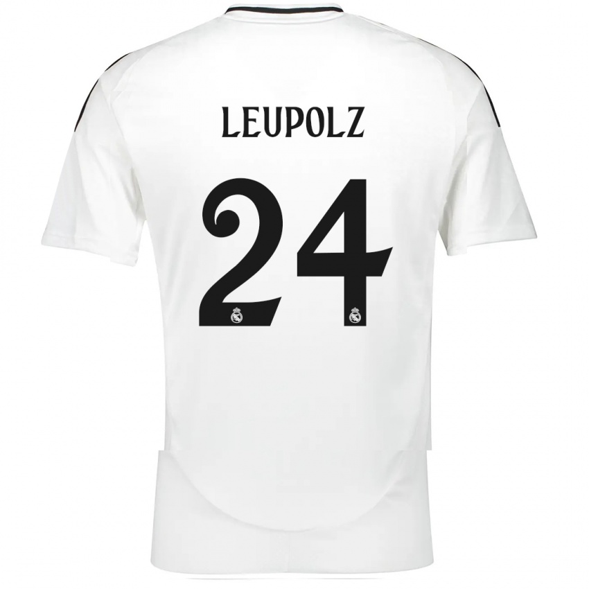 Criança Camisola Melanie Leupolz #24 Branco Principal 2024/25 Camisa